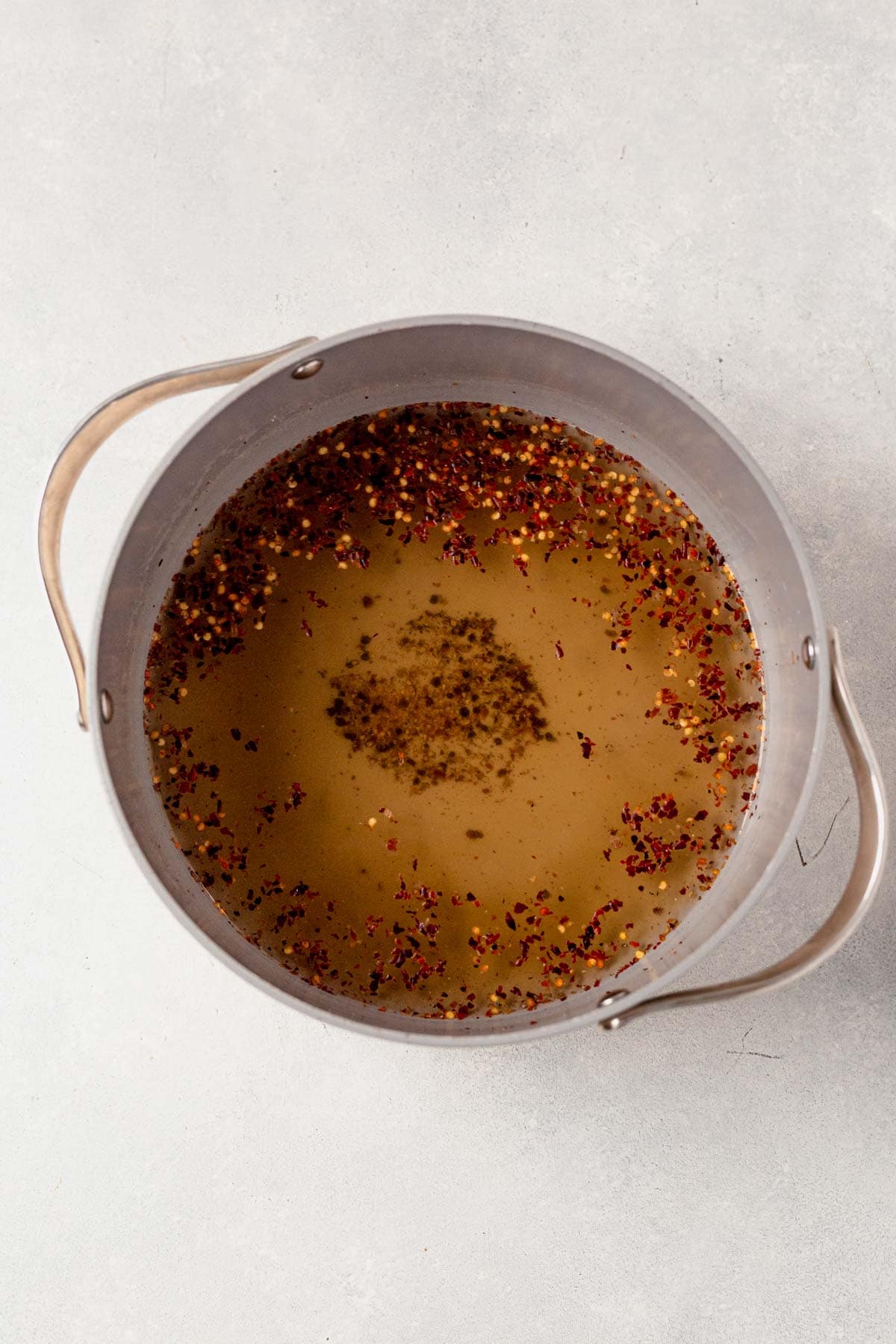 chicken wing brine dissolved in a pot