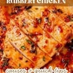 plate of marninated baked chicken breasts