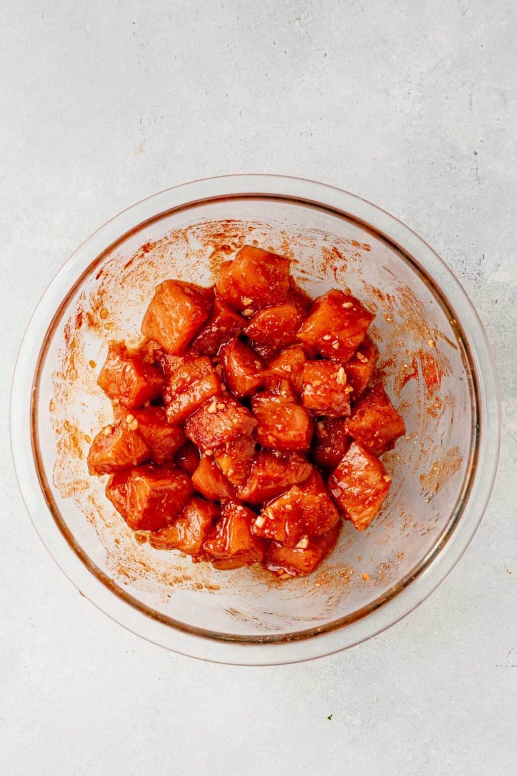 Air Fryer Salmon Bites With Hot Honey Sauce