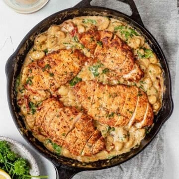 four chicken breasts in one pot creamy gnocchi and spinach