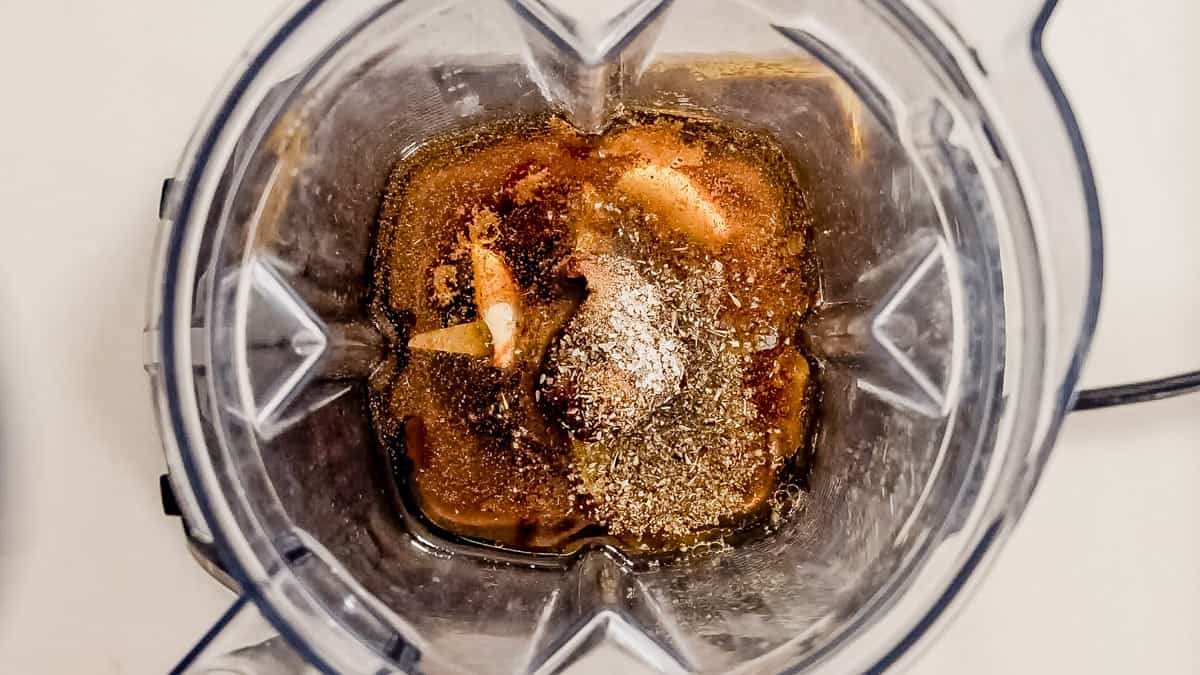 chipotle honey vinaigrette ingredients in a blender