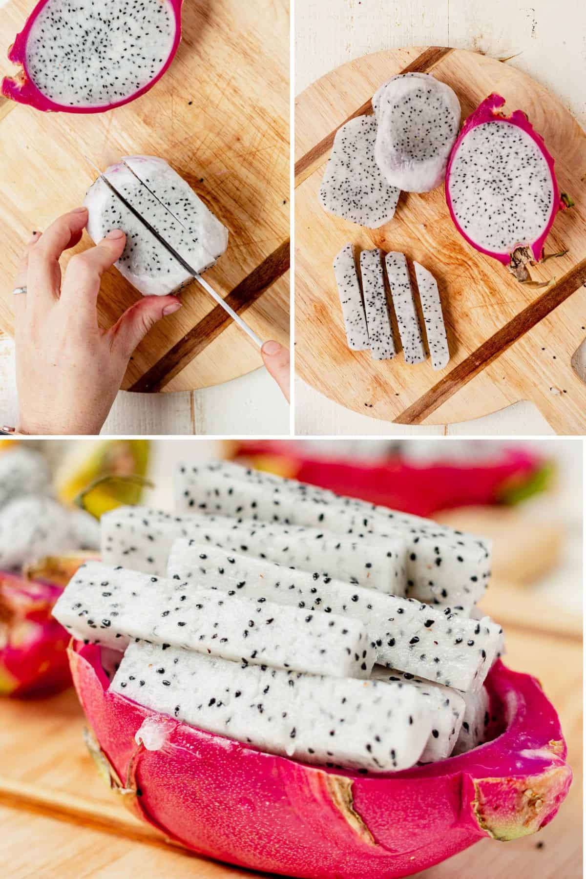 how to slice a dragon fruit