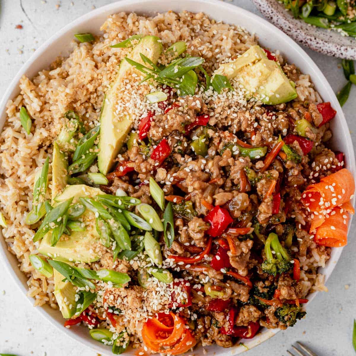 Healthy Teriyaki Turkey Rice Bowl