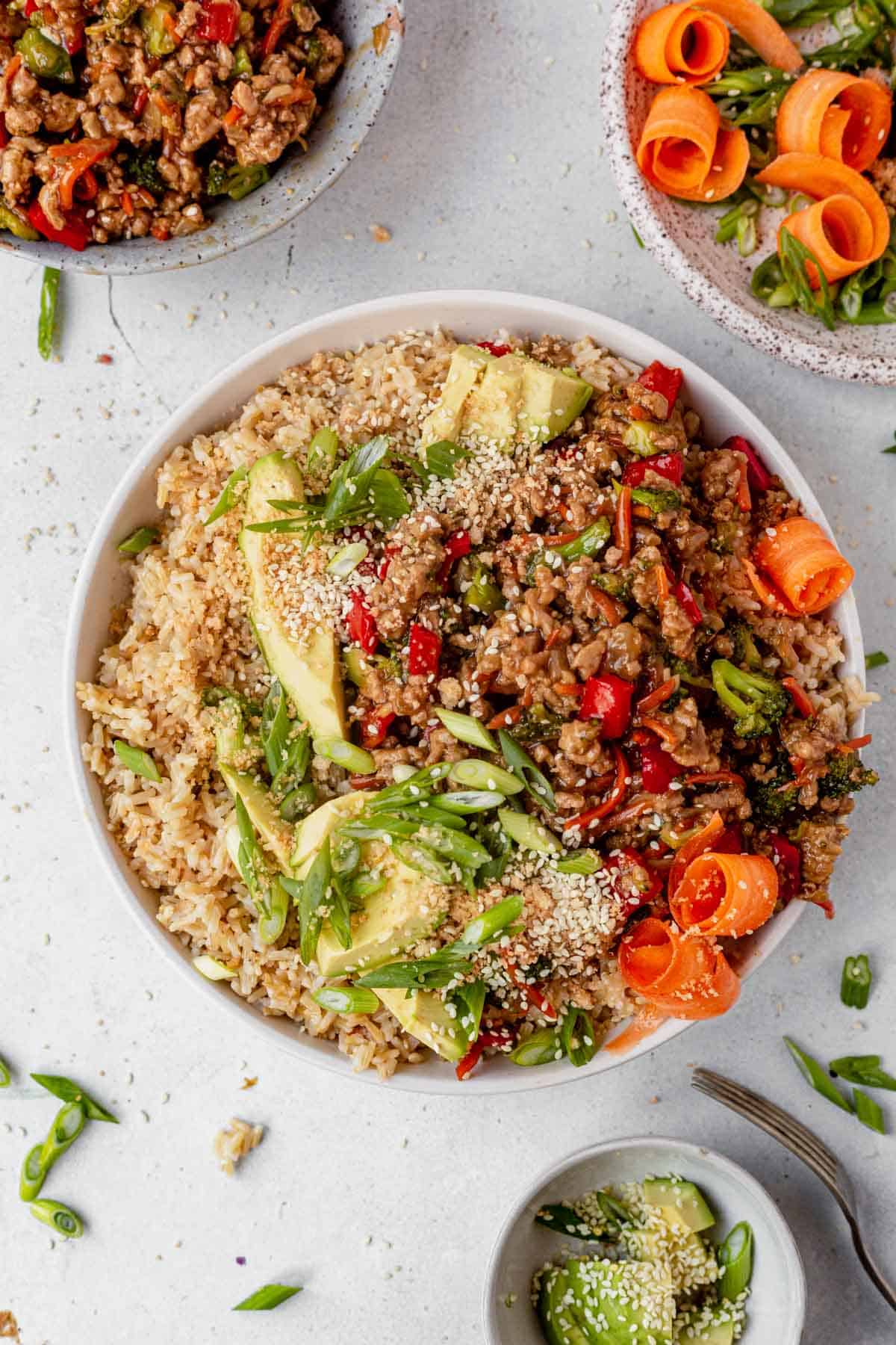 Healthy Ground Turkey Teriyaki Rice Bowl