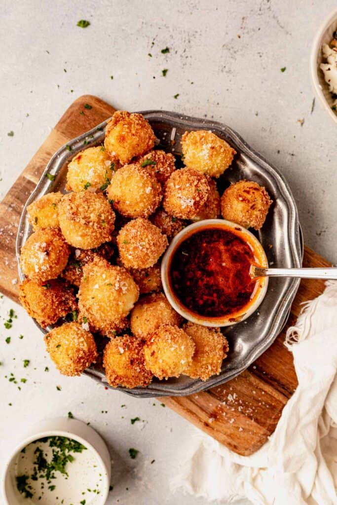 Easy Fried Goat Cheese Balls with Honey