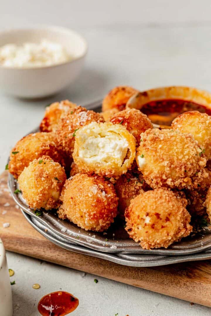Easy Fried Goat Cheese Balls with Honey
