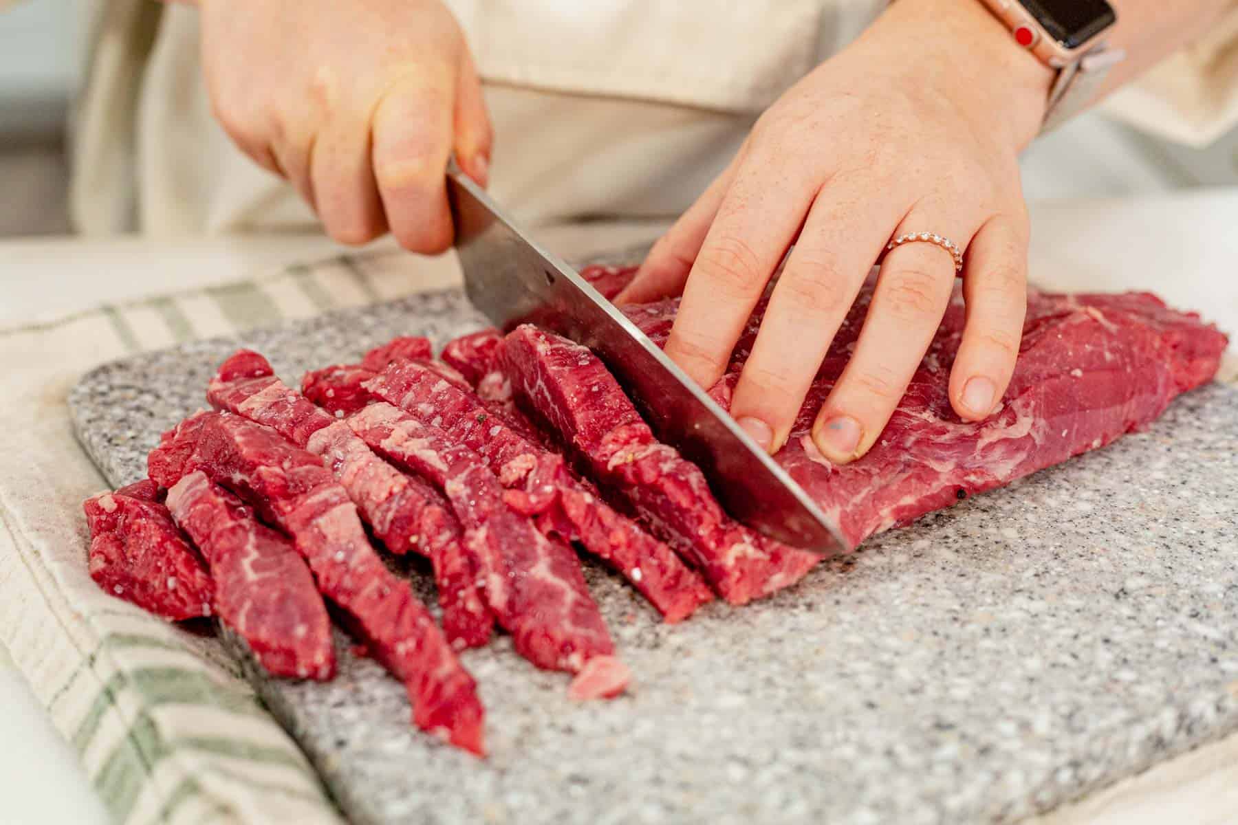 how to cut flank steak for fajitas