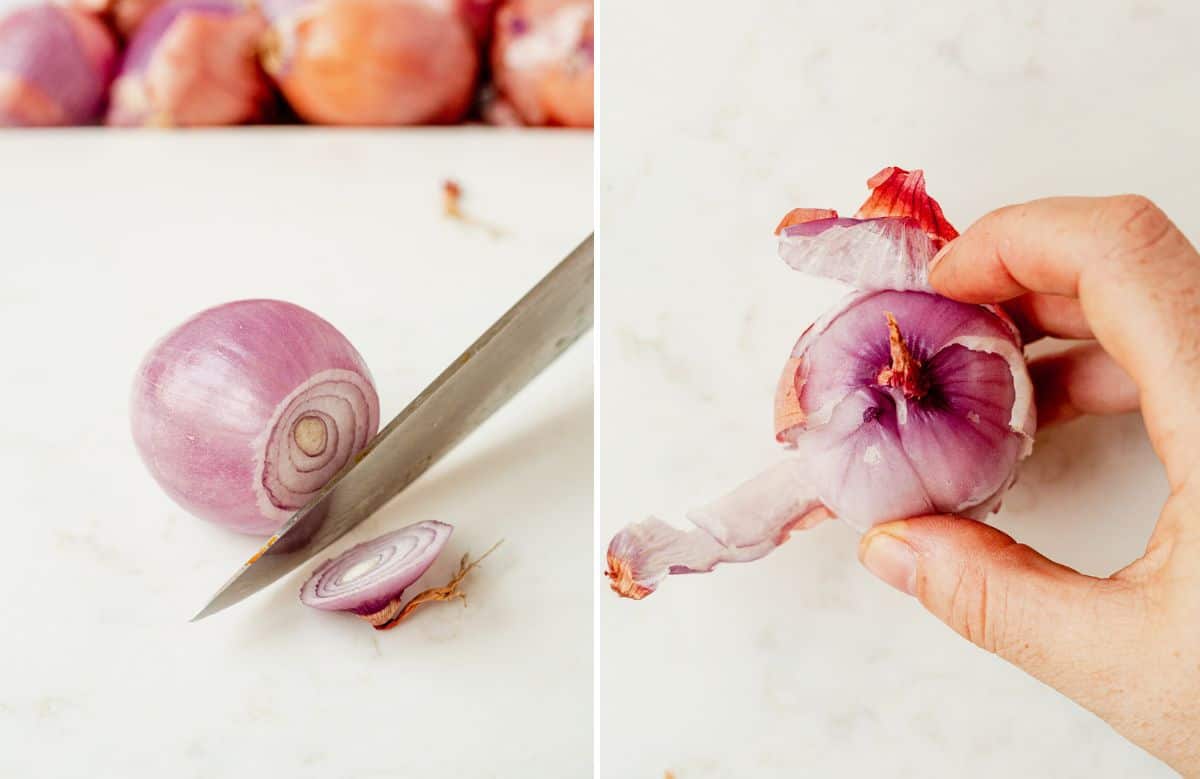 how to peel a shallot