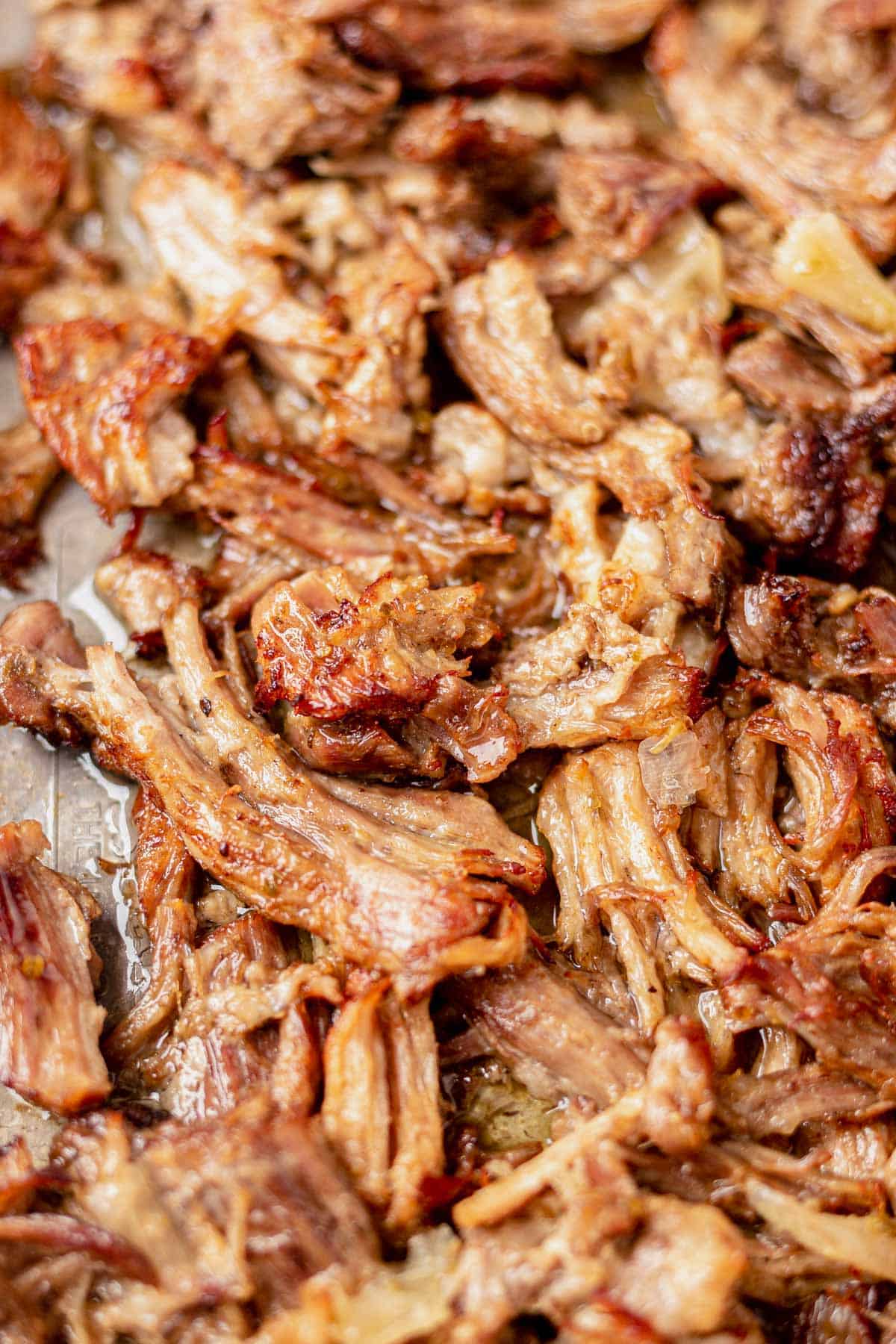 crispy carnitas after they're broiled in the oven