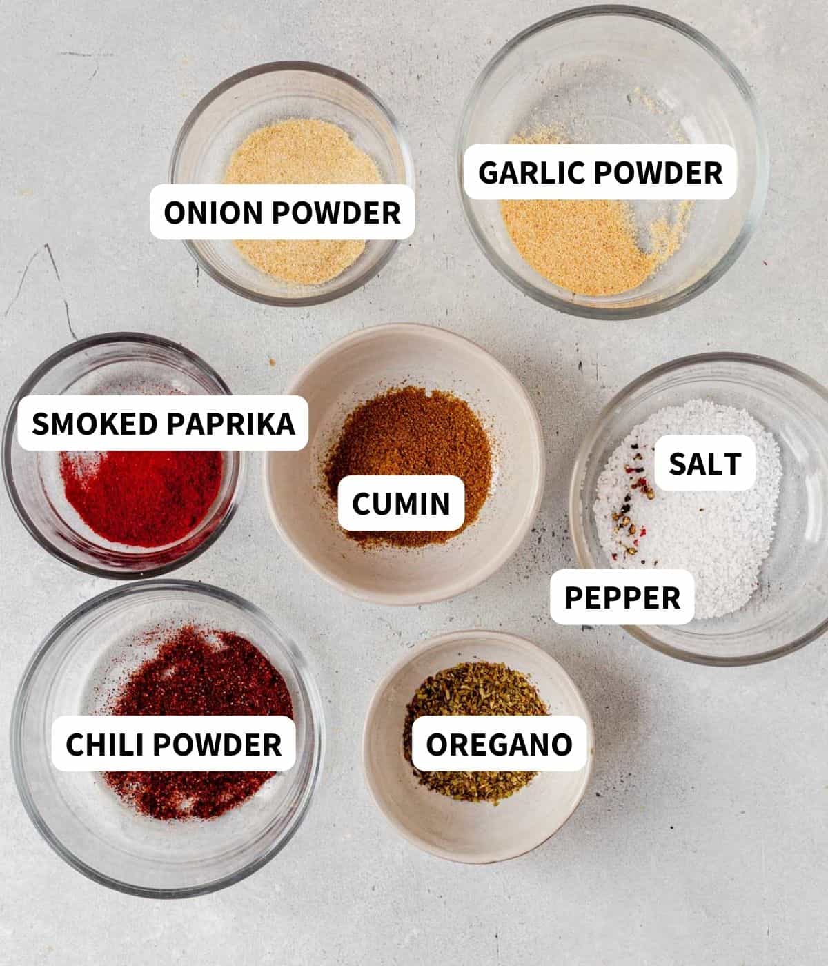 carnita seasoning ingredients on a countertop