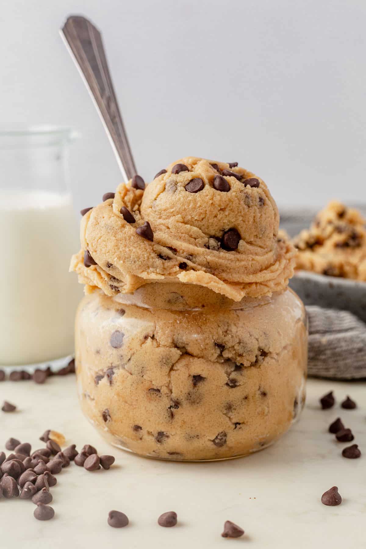 edible cookie dough in a jar