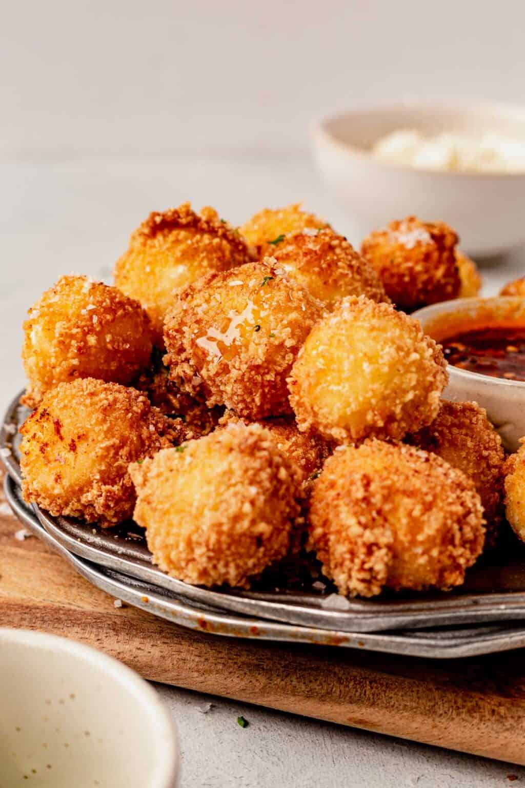 Easy Fried Goat Cheese Balls with Honey
