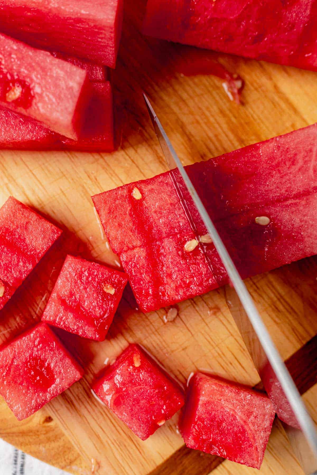 how to cut watermelon into cubes