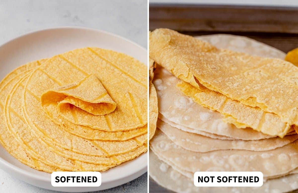 softened tortillas compared to cold ones