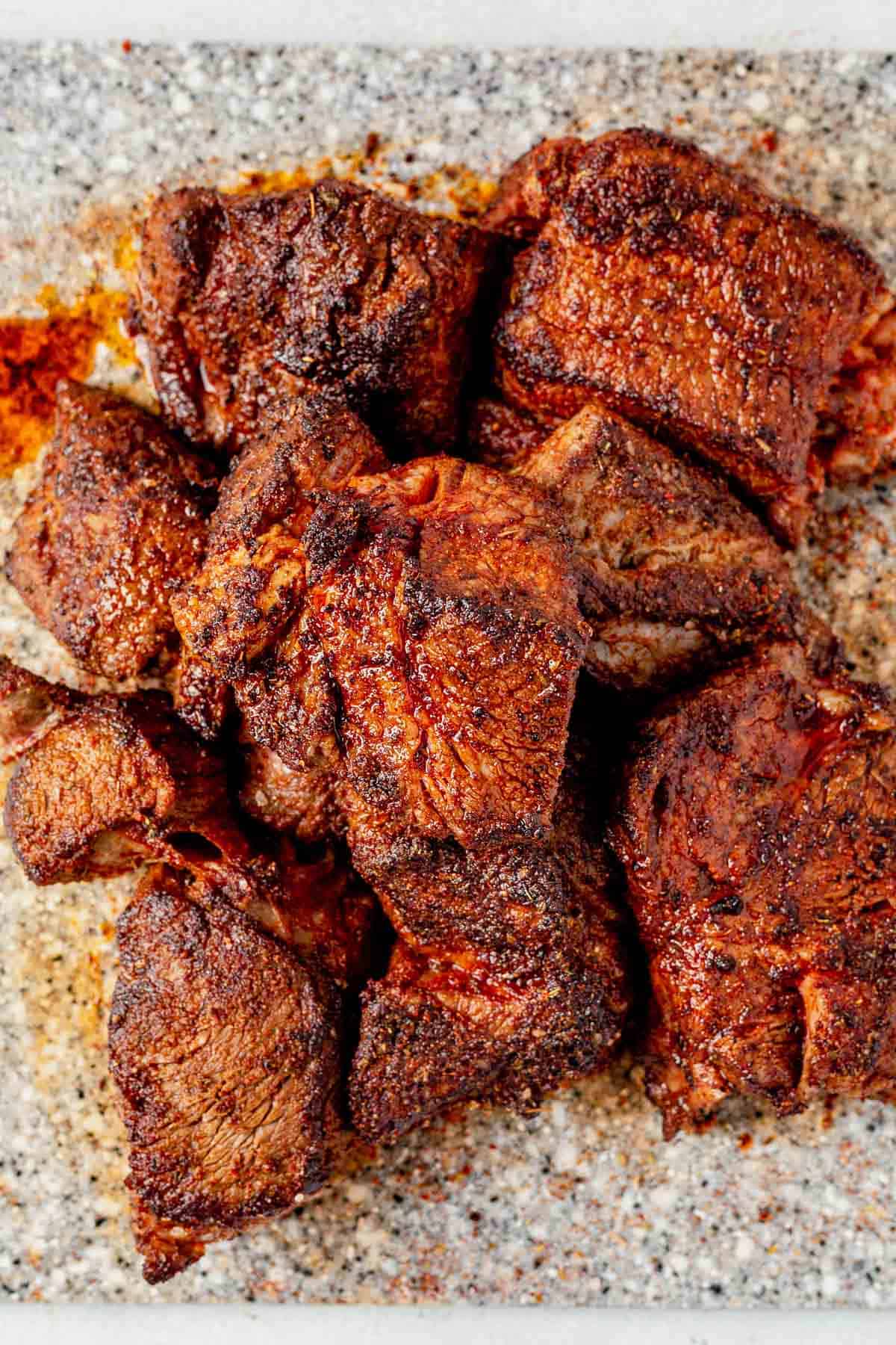 seared chuck roast in mexican spices