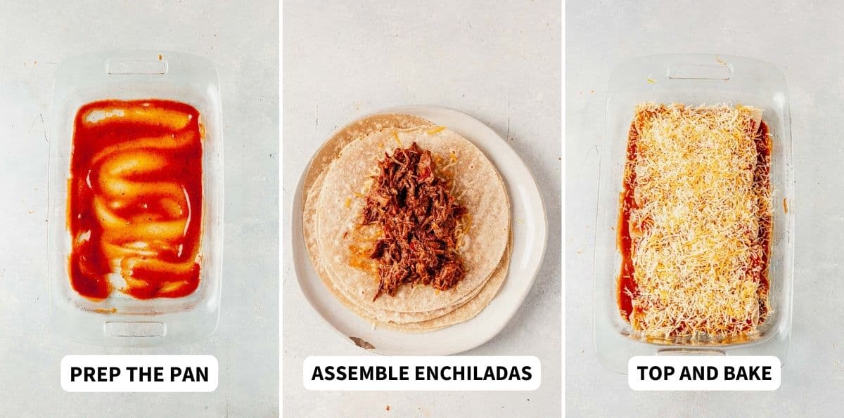 how to make shredded beef enchiladas
