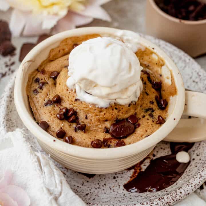 Easy Chocolate Chip Mug Cake in the Microwave