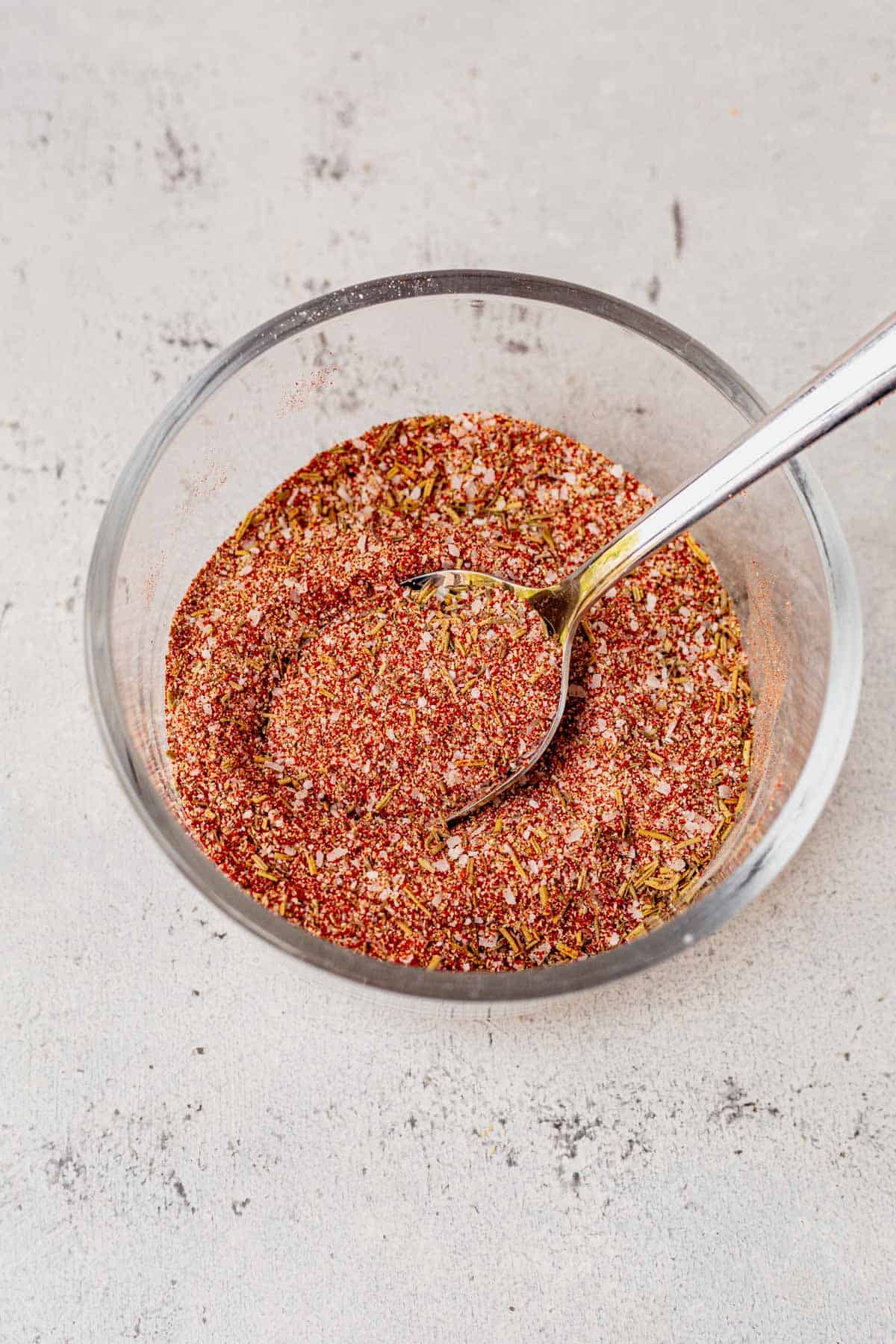 steak seasoning in a bowl with a spoon