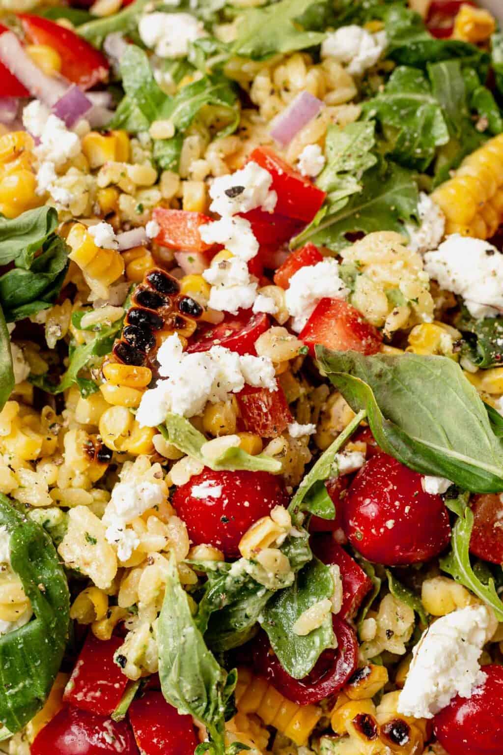 Summer Orzo Pasta Salad With Basil Pesto And Goat Cheese 8739