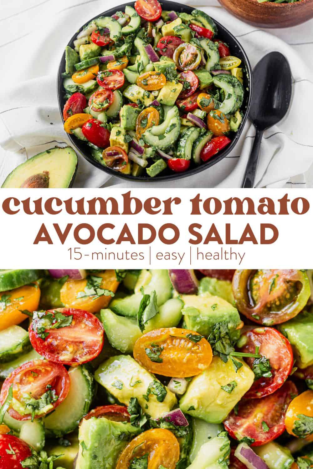 Cucumber Tomato Avocado Salad Recipe (Quick and Easy)