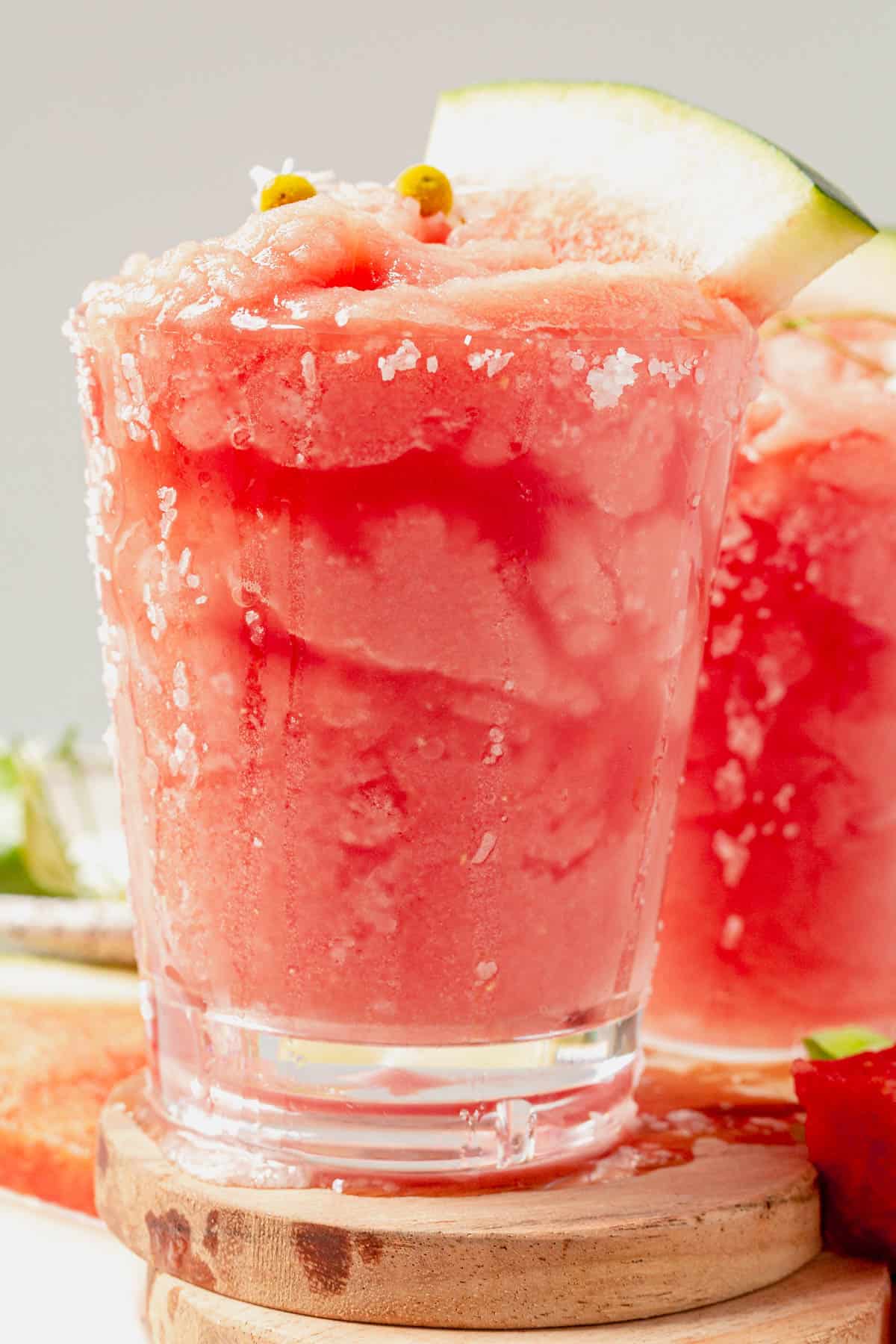 frozen watermelon margarita in a glass