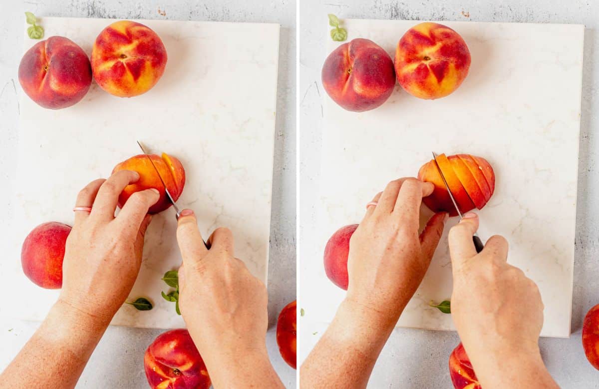how to cut a peach