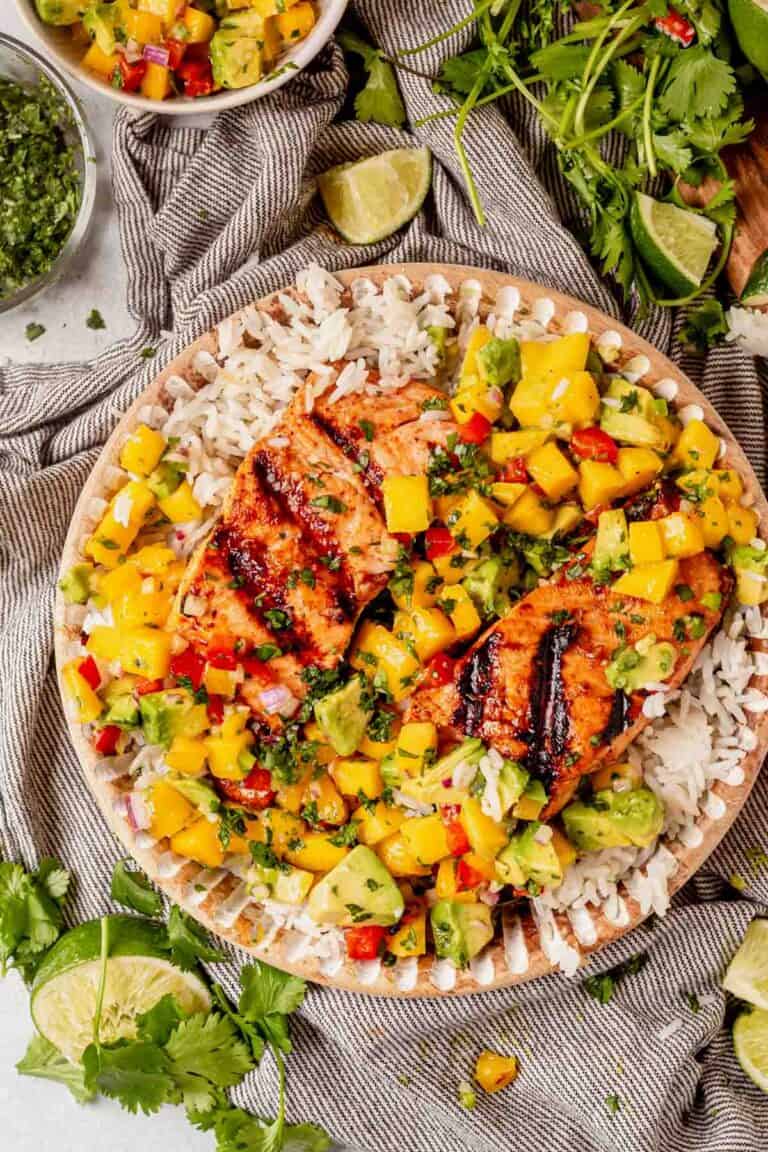 Easy Salmon with Mango Salsa (Grilled or Baked)