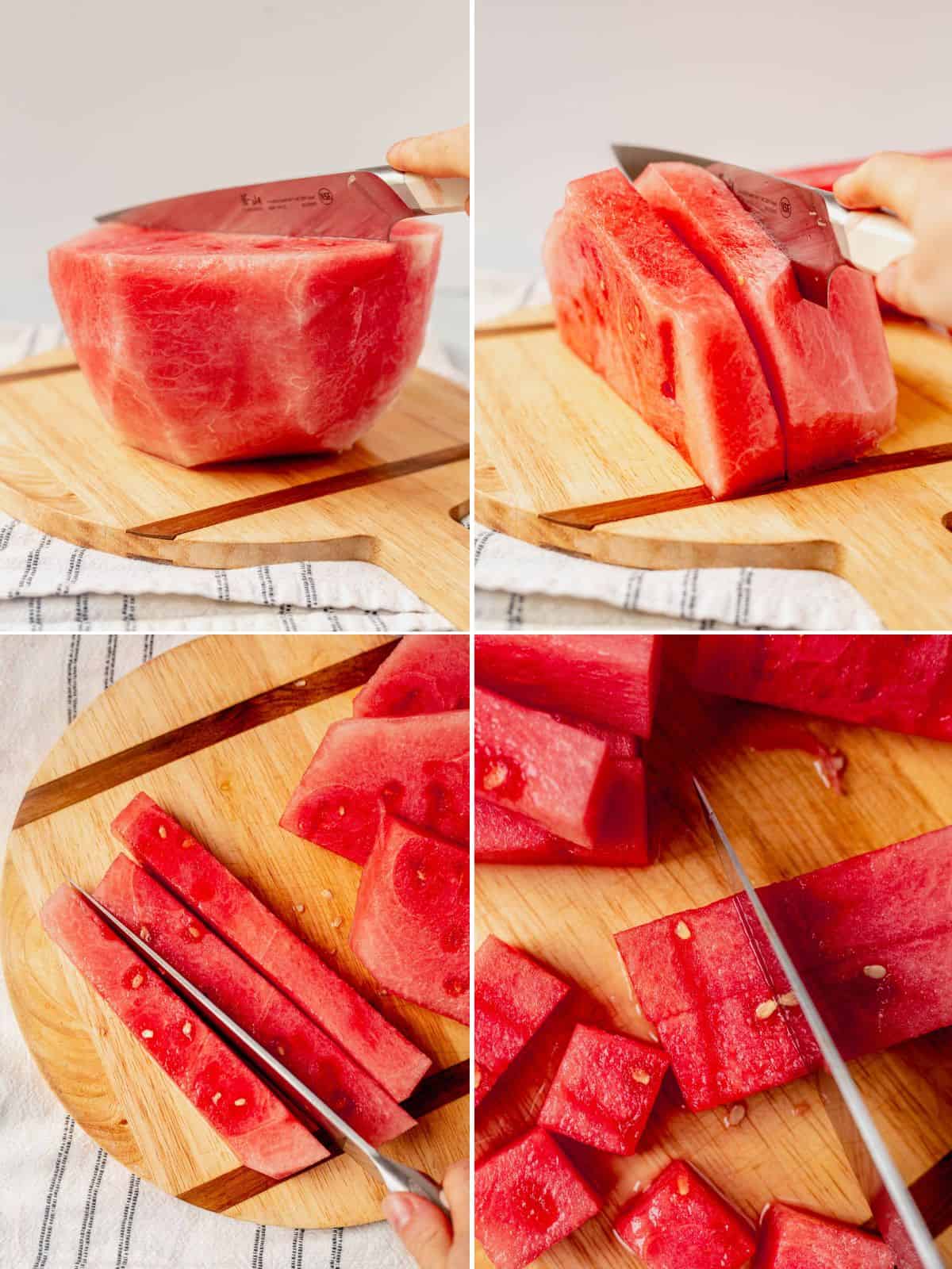 how to cube watermelon