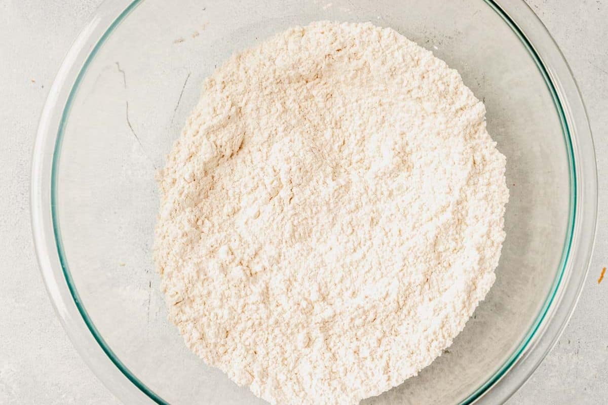 flour, salt, baking soda, and cornstarch in a bowl