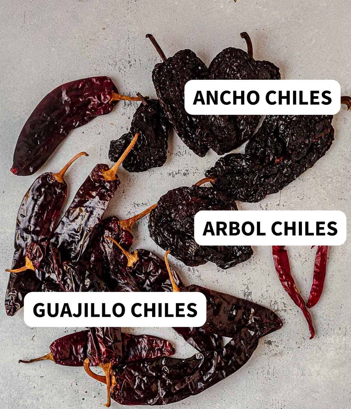 dried peppers for Mexican birria beef