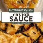 butternut squash ravioli sauce pin