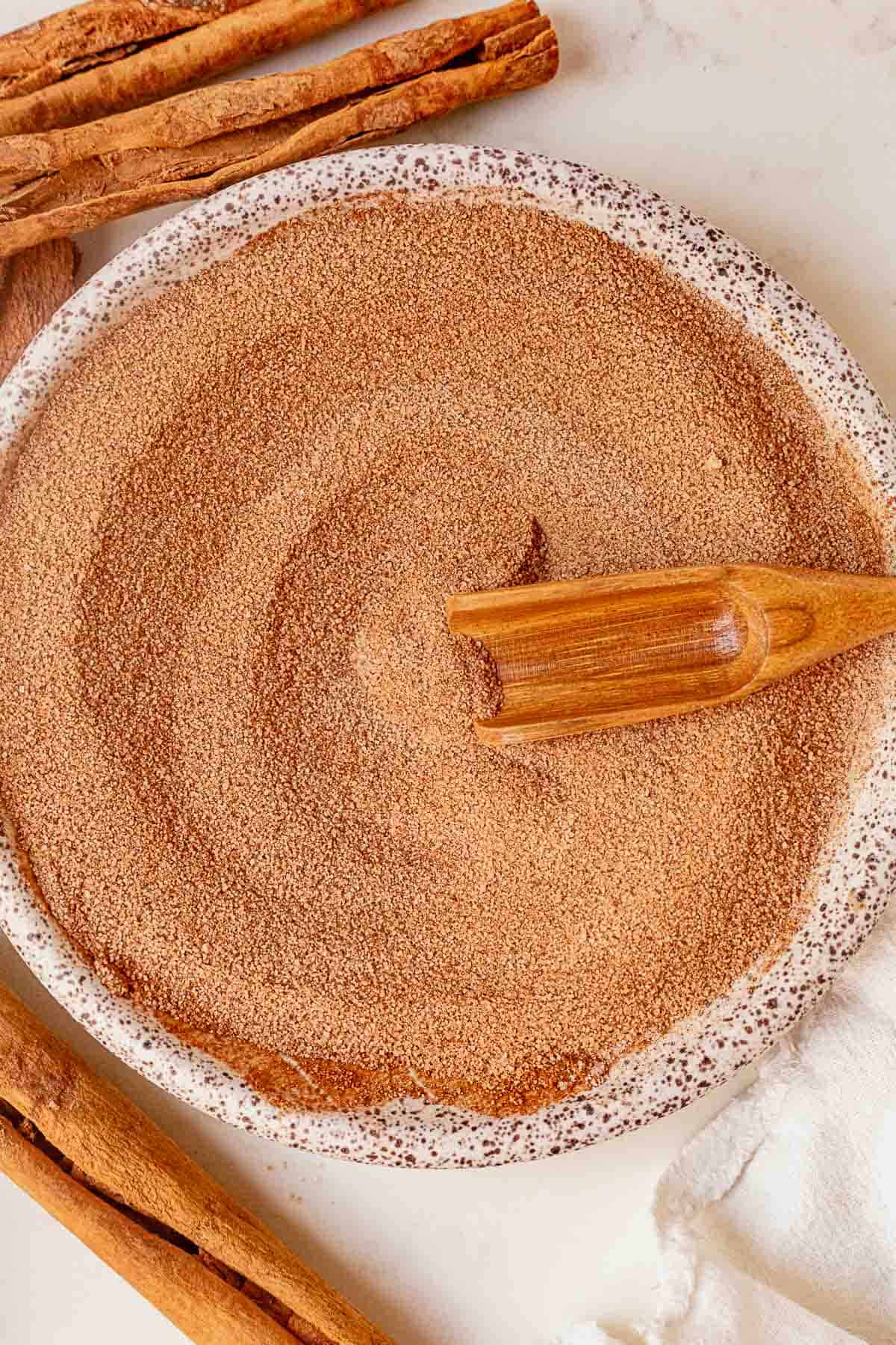 cinnamon sugar mixed in a small dish