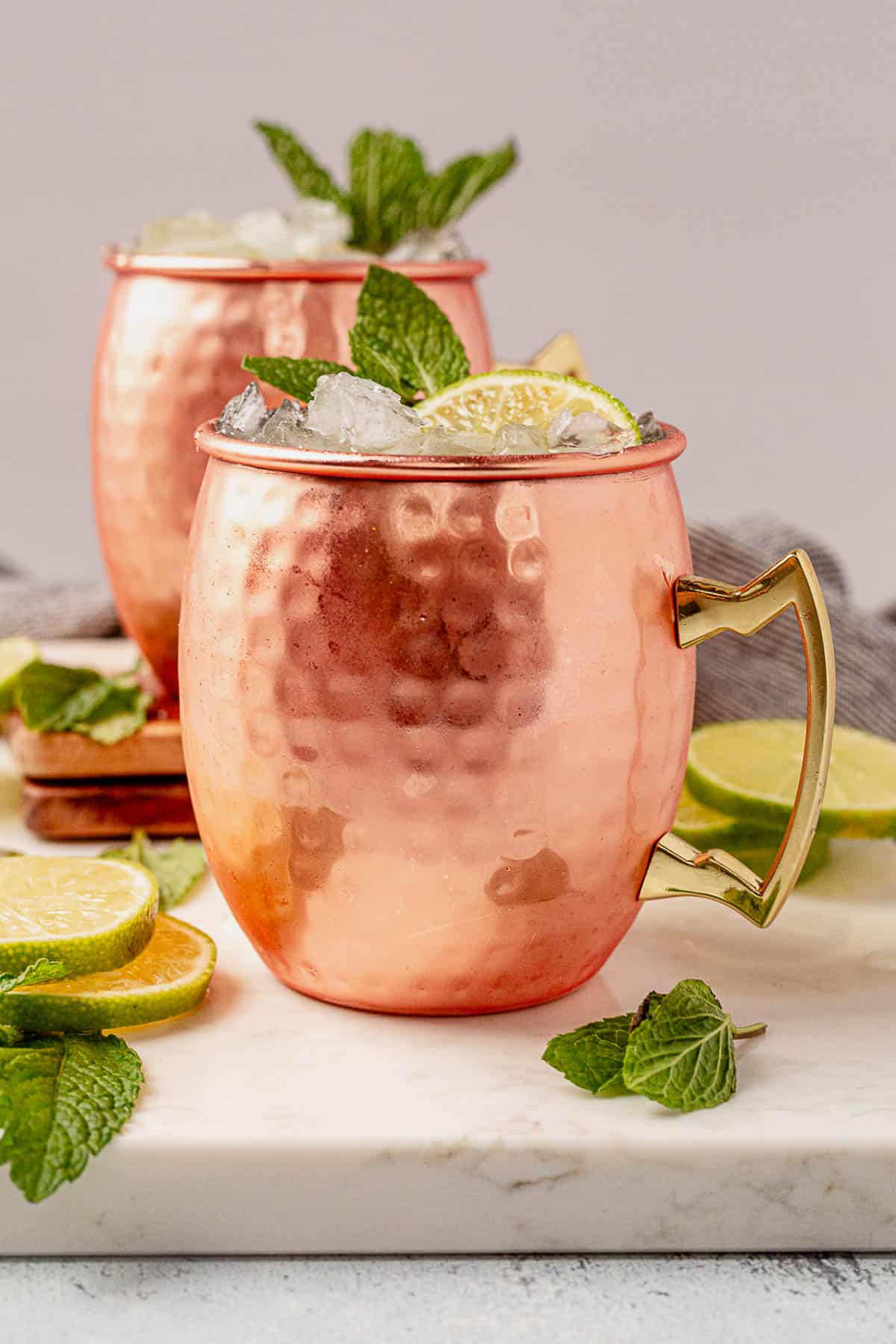 irish mule with fresh lime and mint