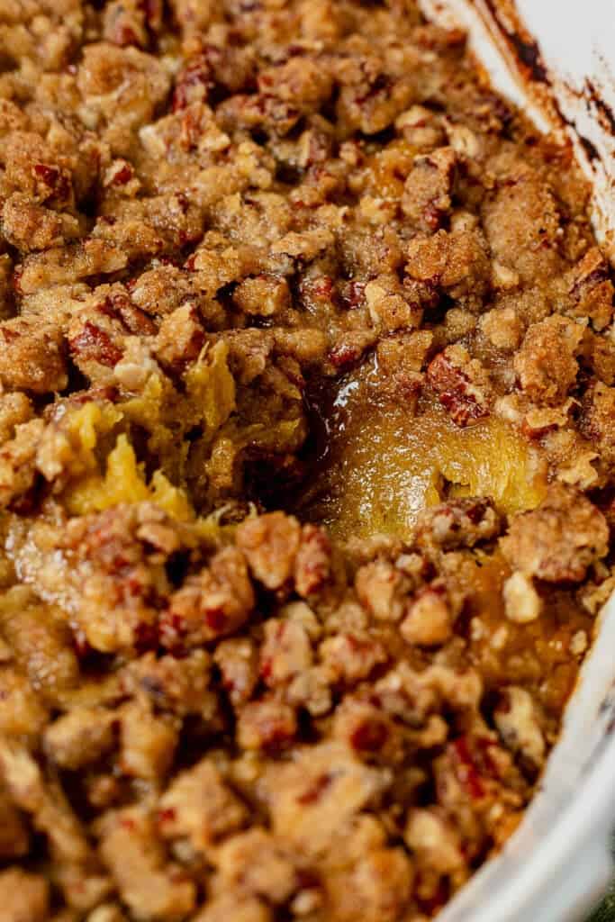 Acorn Squash Casserole with Brown Butter Pecan Topping
