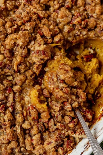 Acorn Squash Casserole with Brown Butter Pecan Topping