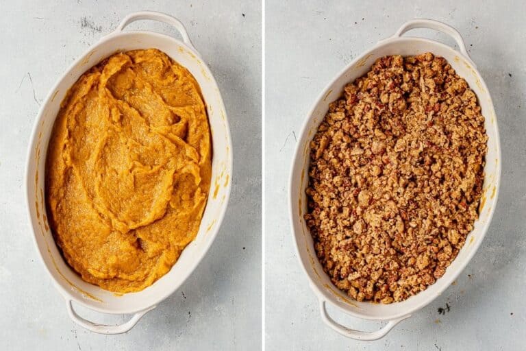 Acorn Squash Casserole with Brown Butter Pecan Topping