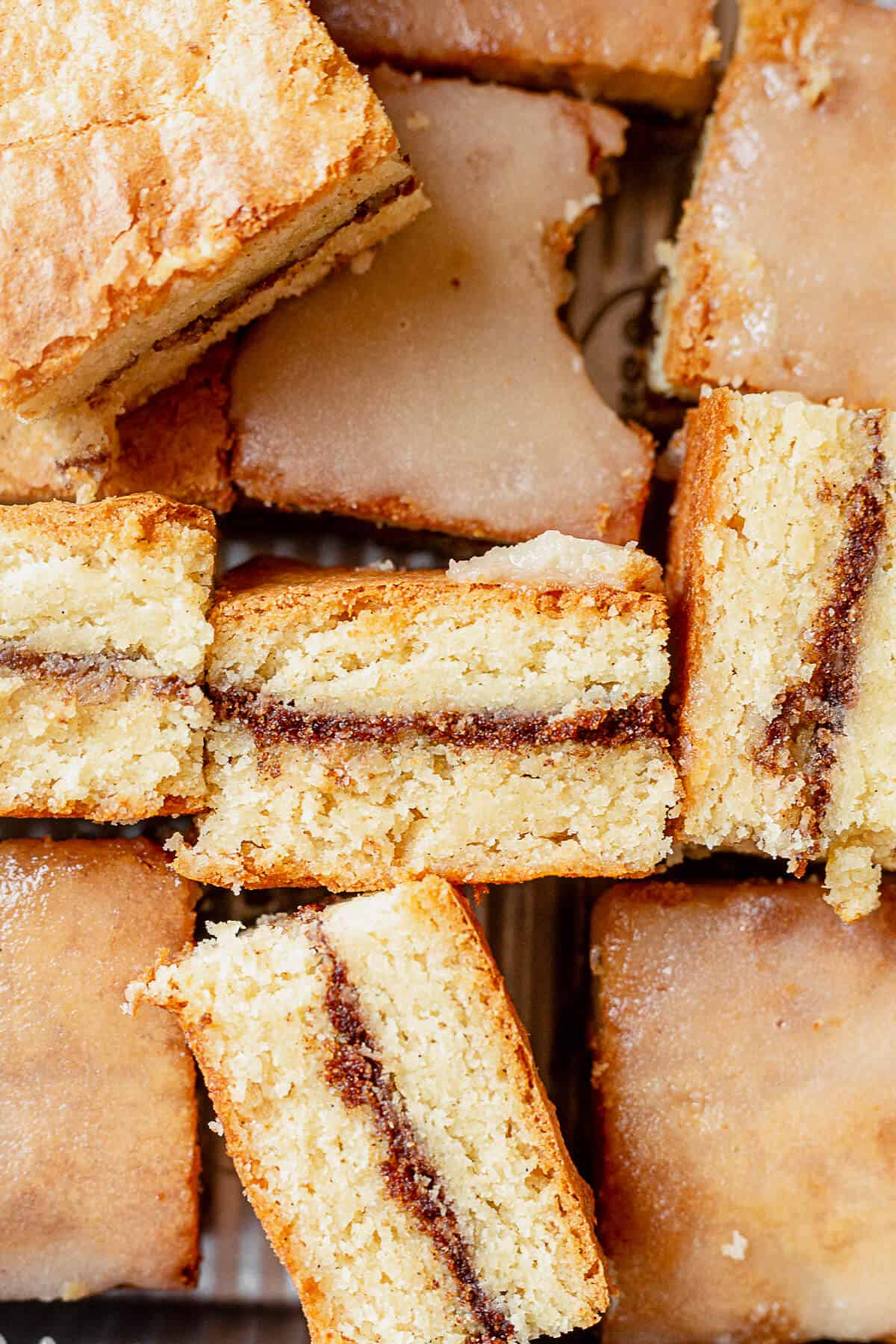 white chocolate brownies in a tin