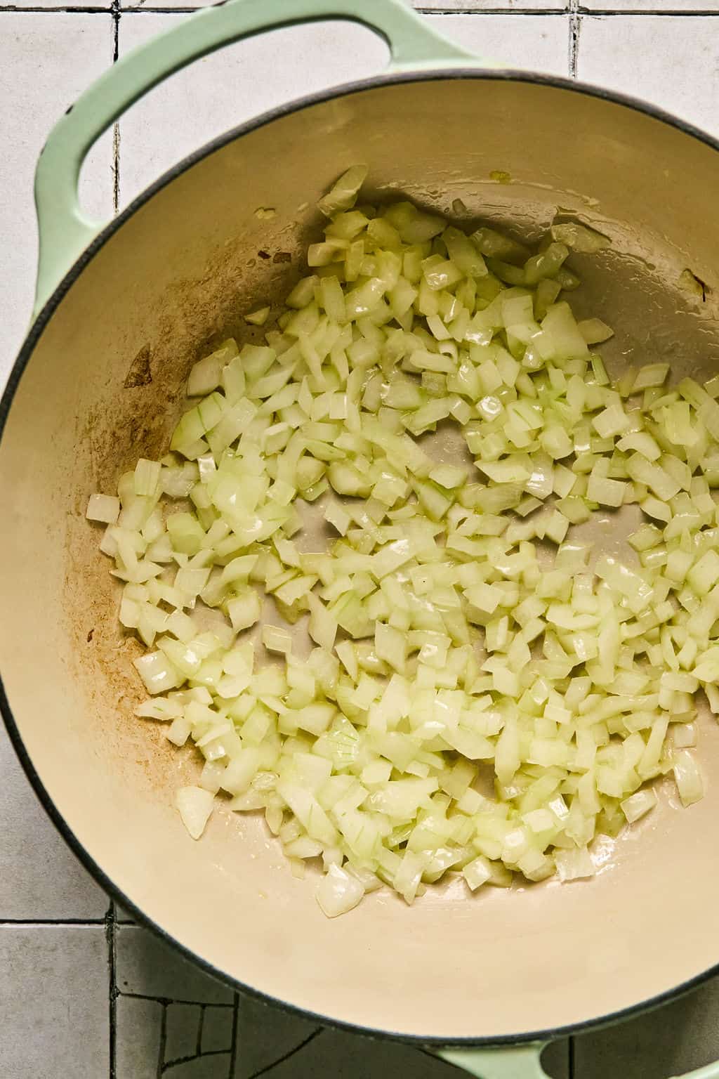 sauteed onion and garlic in a dutch oven.