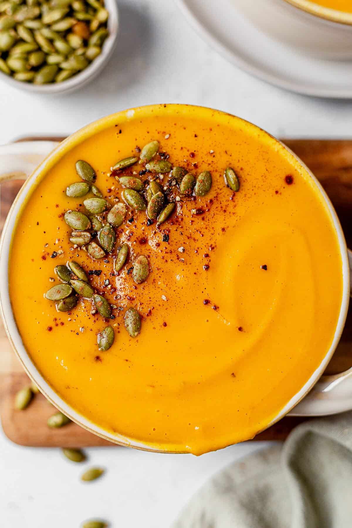panera autumn squash soup in a bowl