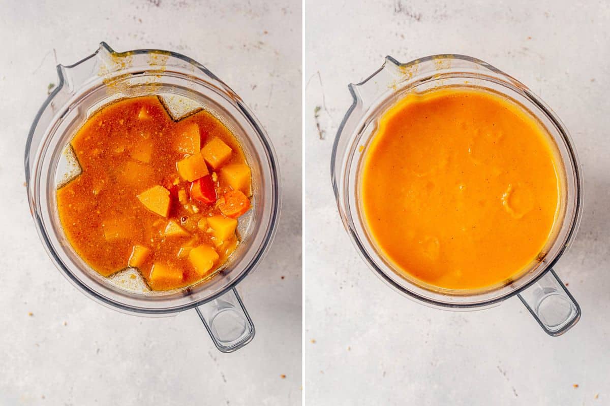panera autumn squash soup in a blender