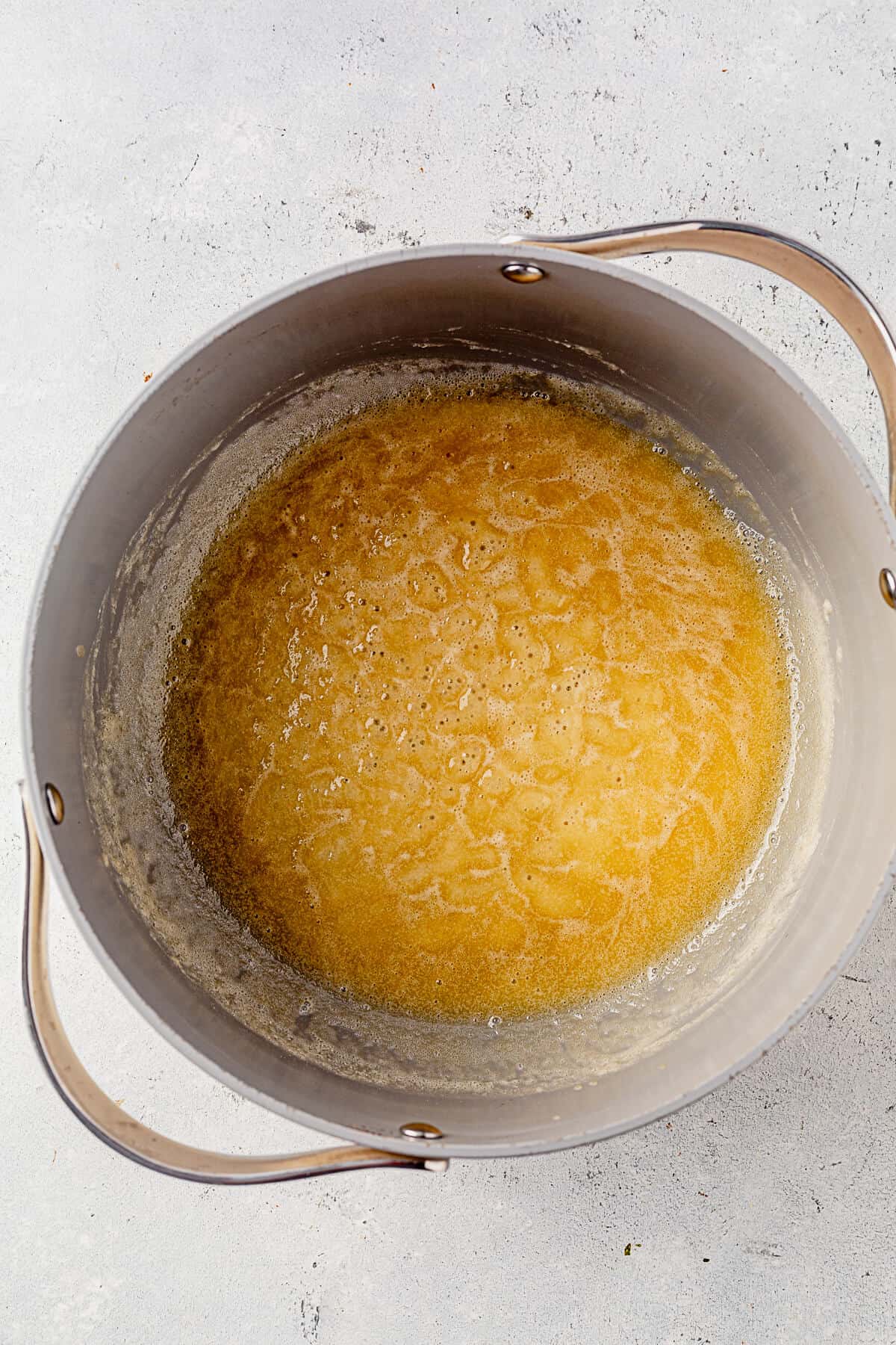 a roux with butter and flour in a stock pot.