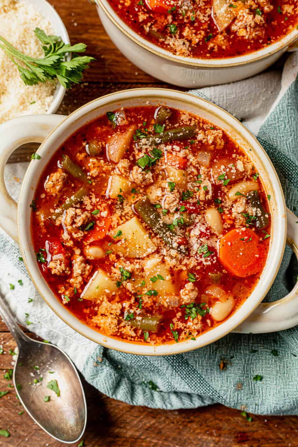 Italian Ground Turkey Vegetable Soup (30 Minutes!)
