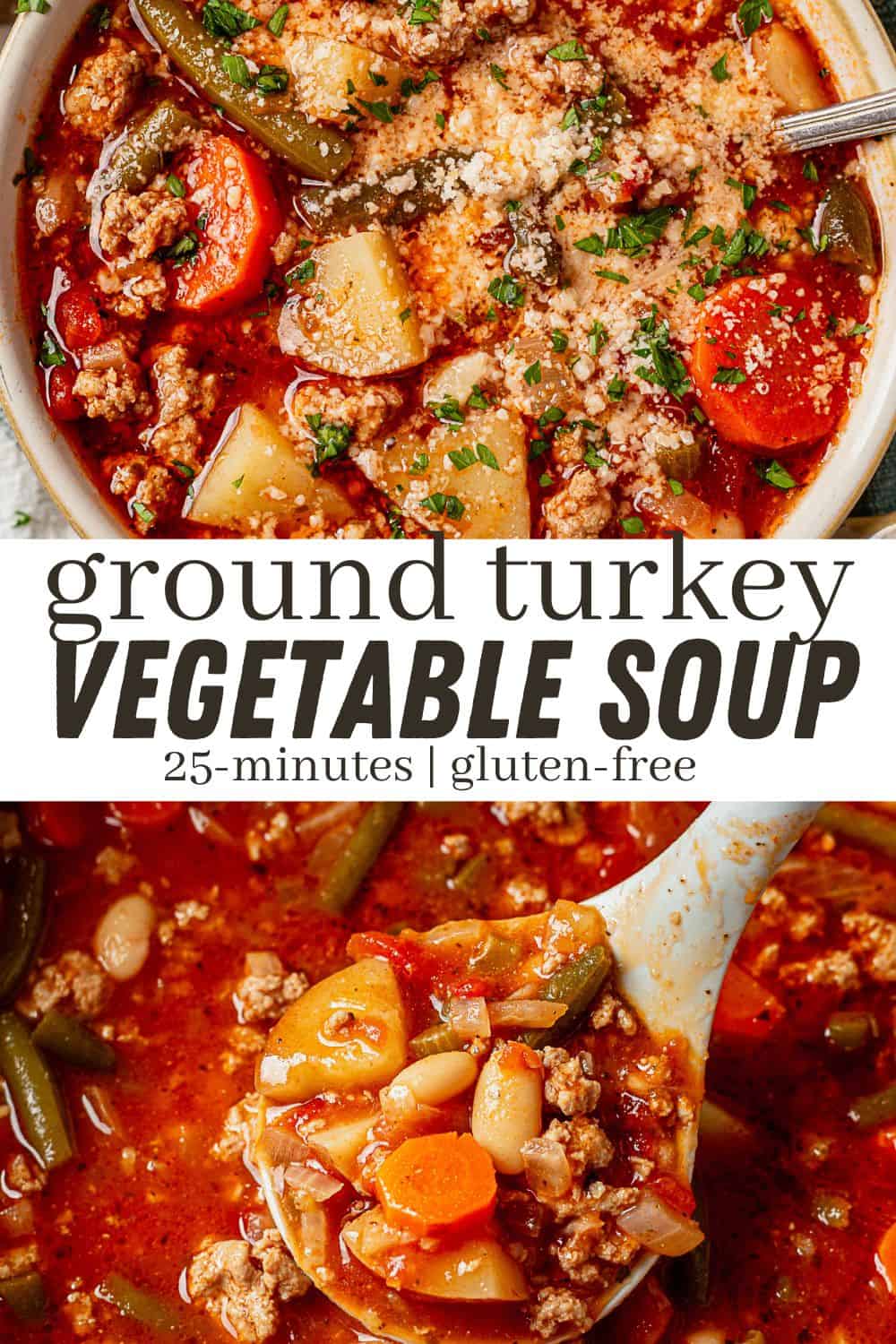 Italian Ground Turkey Vegetable Soup (30 Minutes!)