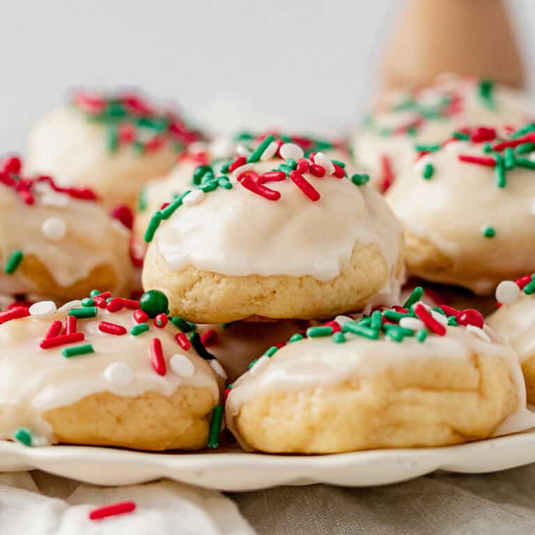 a plate of italian sprinkle cookies