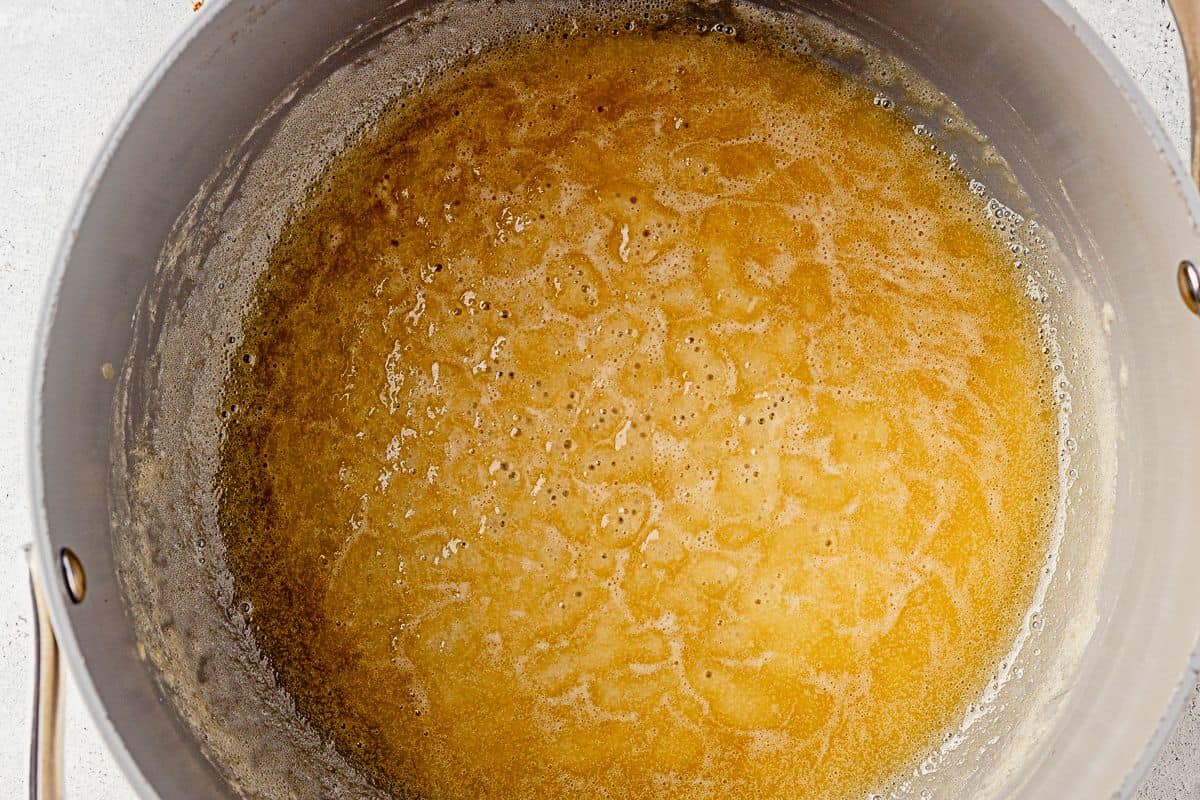 a roux of butter and flour in a large pot
