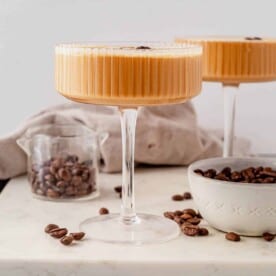 a creamy espresso martini on a countertop