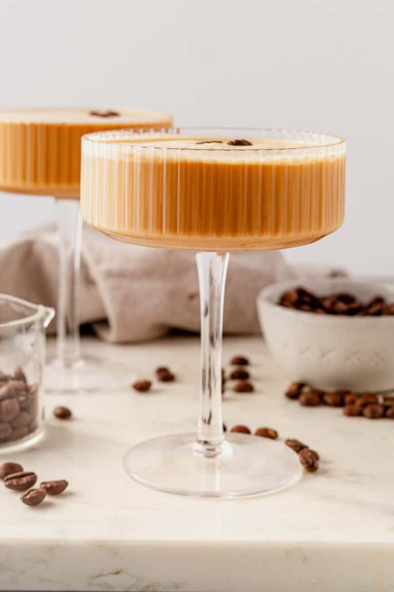 creamy espresso martini in a martini glass