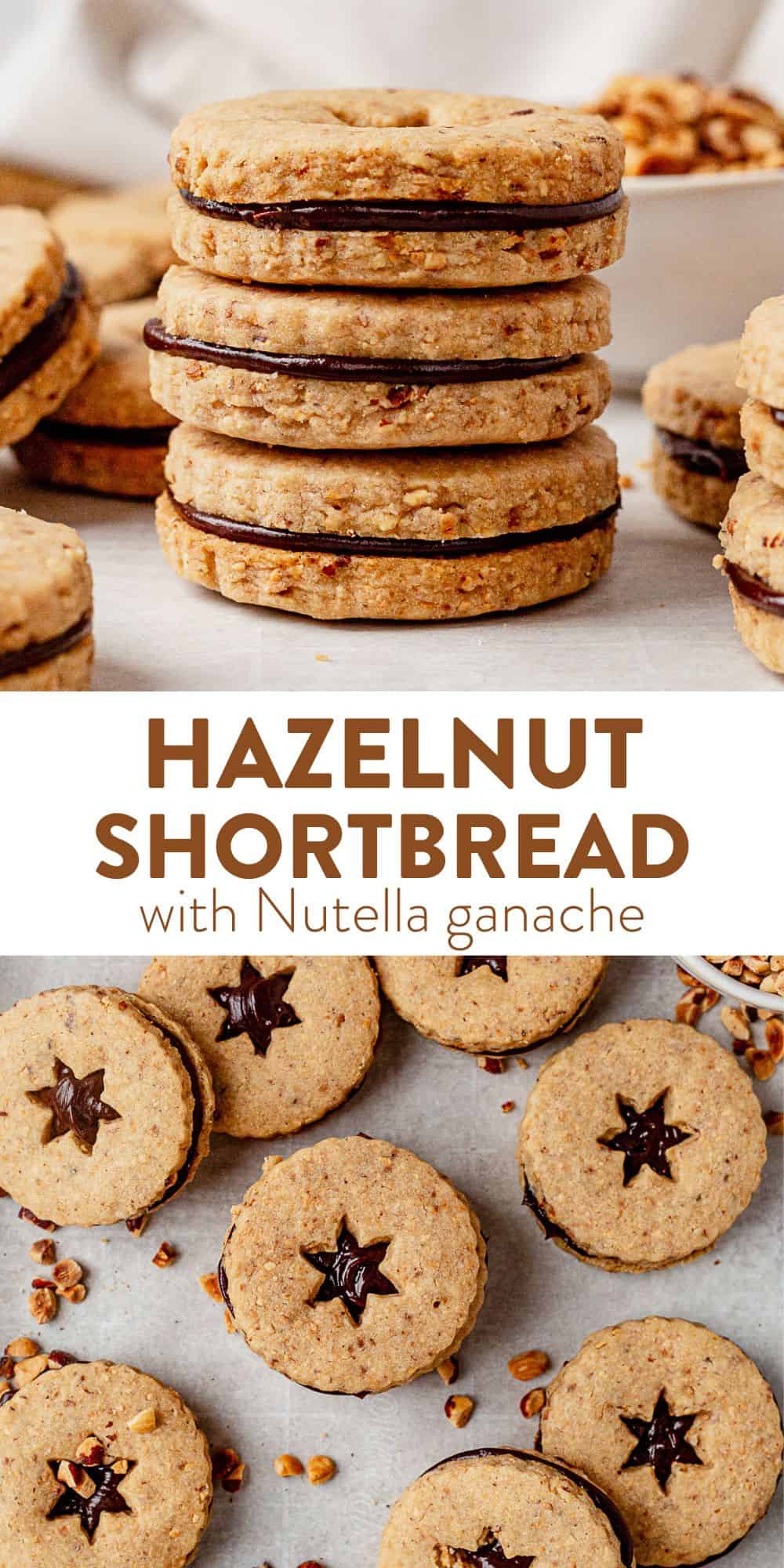 Hazelnut Shortbread Cookies with Nutella Ganache Recipe