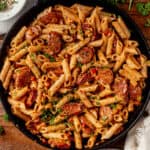 creamy cajun sausage pasta skillet