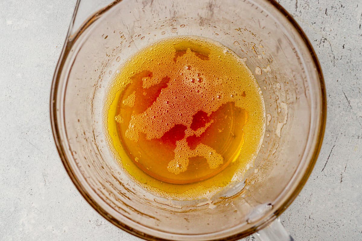 brown butter in a glass bowl